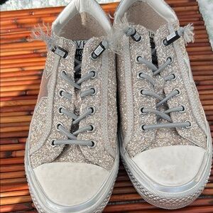Vintage Havana Women’s Chunky  silver Glitter Sneaker 6,5